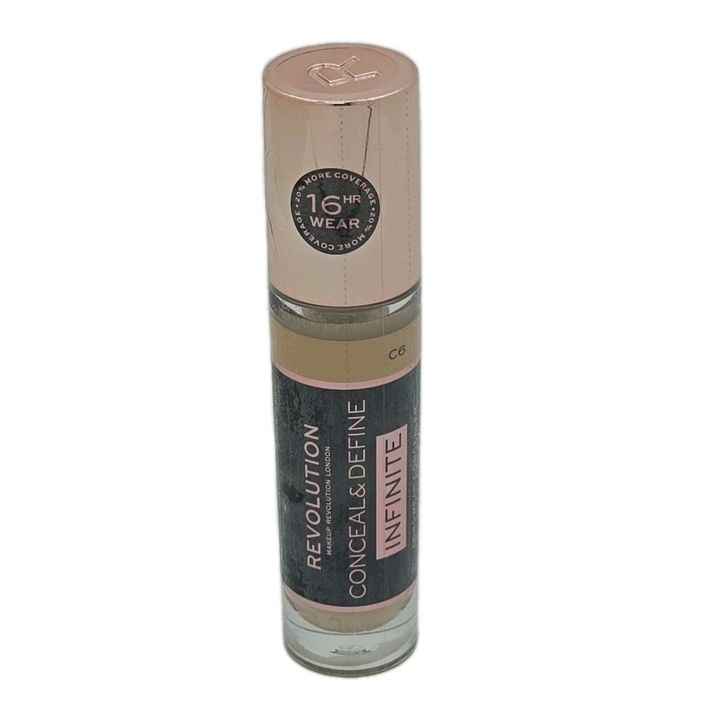 C6 Makeup Revolution Conceal & Define Concealer C6 16HR Wear 0.3oz NEW SEALED